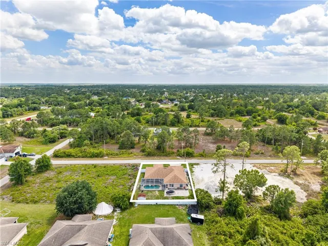 Aerial perspective of suburban area