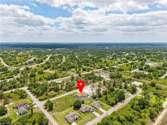 Aerial view of residential area