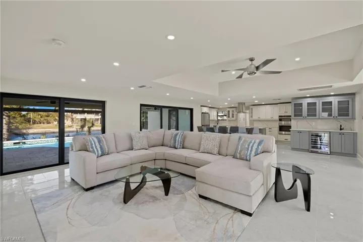 Living room with slider access to lanai