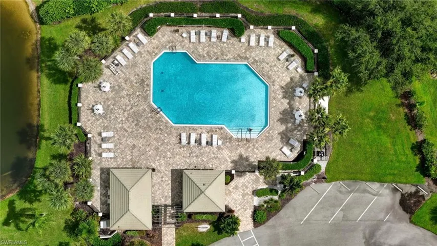 Bird's eye view of a pool