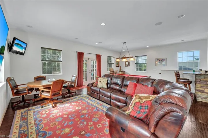 Living room featuring dark hardwood / wood-style floors