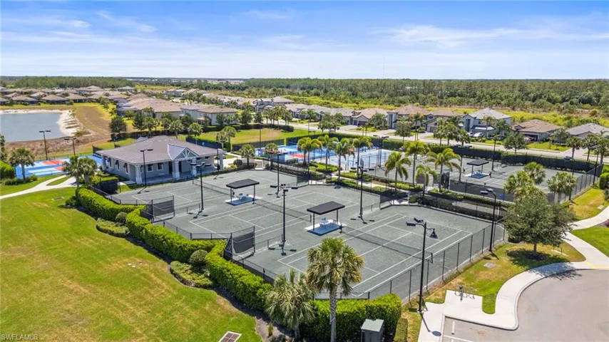 Aerial perspective of suburban area
