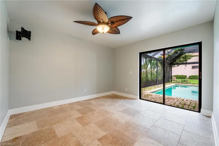 Unfurnished room with ceiling fan