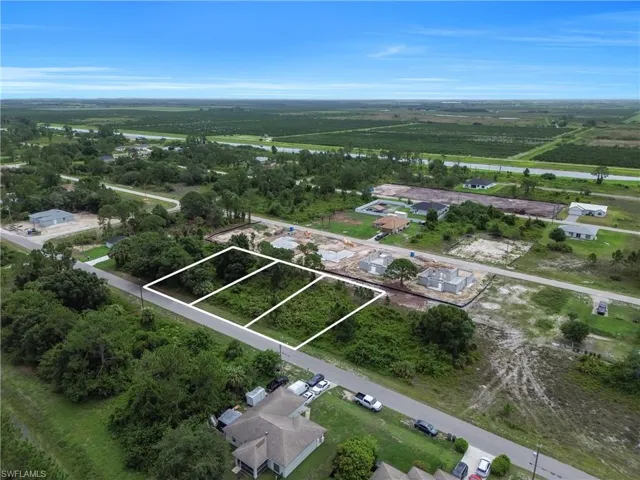 Aerial view of property's location with rural landscape
