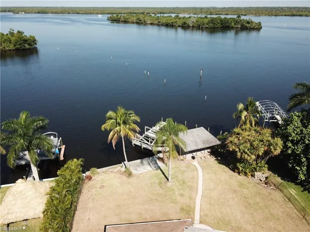 Bird's eye view of a nearby body of water