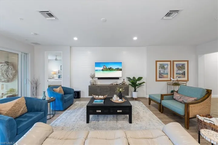 Living room featuring Ship Lap Wall