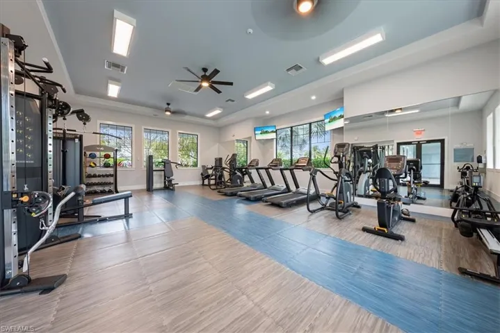 Workout area with state of the art equipment