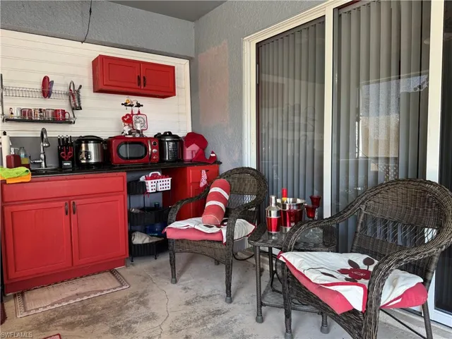 View of patio / terrace with a sink