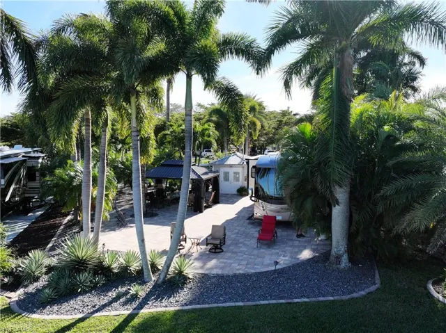 View of yard featuring a gazebo and a patio area