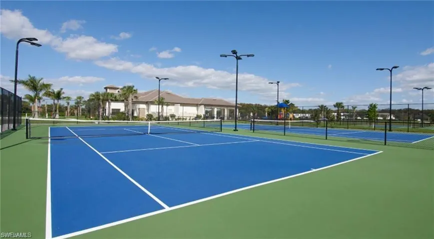 View of tennis court