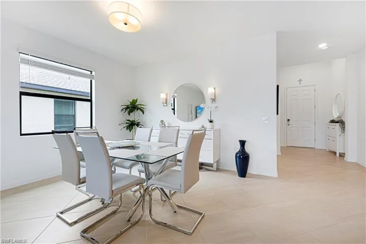 Dining room with baseboards
