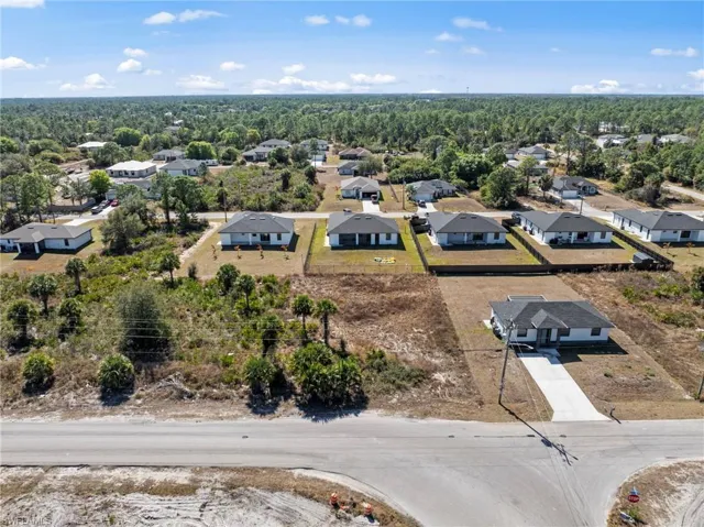 Aerial perspective of suburban area