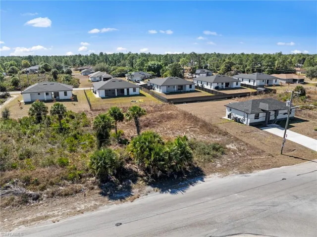 Aerial perspective of suburban area