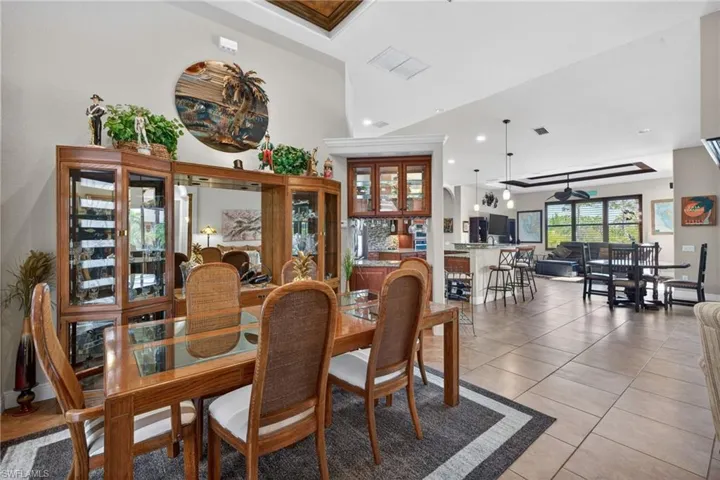 Dining area looking towards kitchen and living room