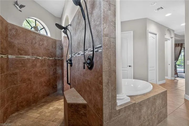 Walk Through Shower with dual shower heads