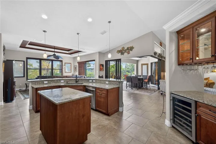 Kitchen looking to the outdoor dining area