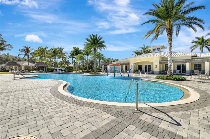 View of pool featuring a patio, pool water feature, and a gazebo