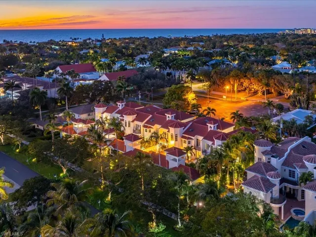 Aerial perspective of suburban area