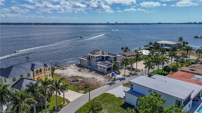 Bird's eye view of a nearby body of water