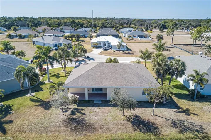 Aerial view of residential area
