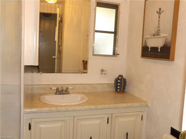 Bathroom featuring vanity