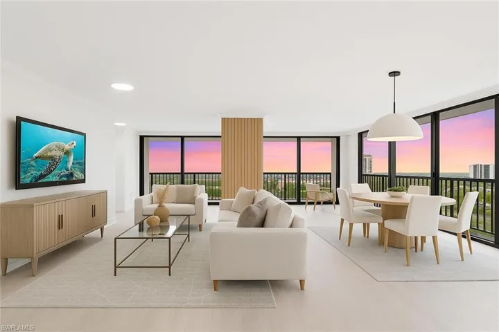 Virtually updated Family/Dining space with amazing views