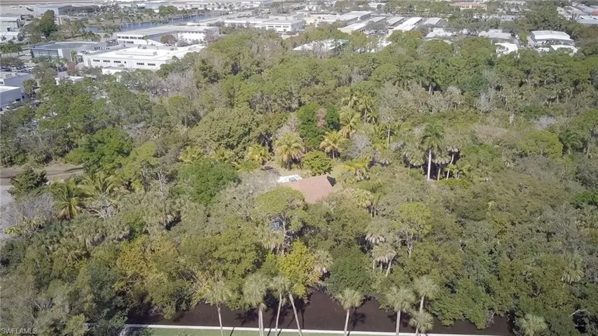 Bird's eye view of a heavily wooded area