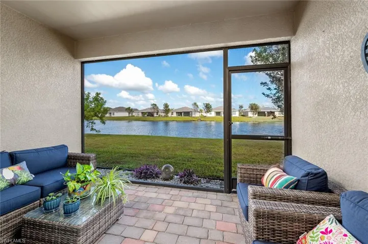 Screened in lanai with gorgeous view of lake