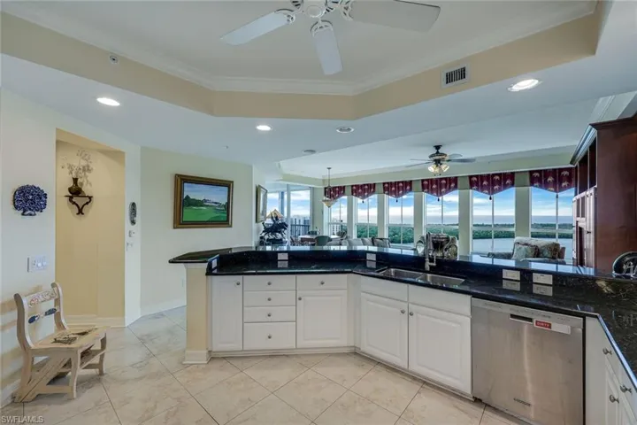Kitchen with views to the Gulf and Turkey Bay