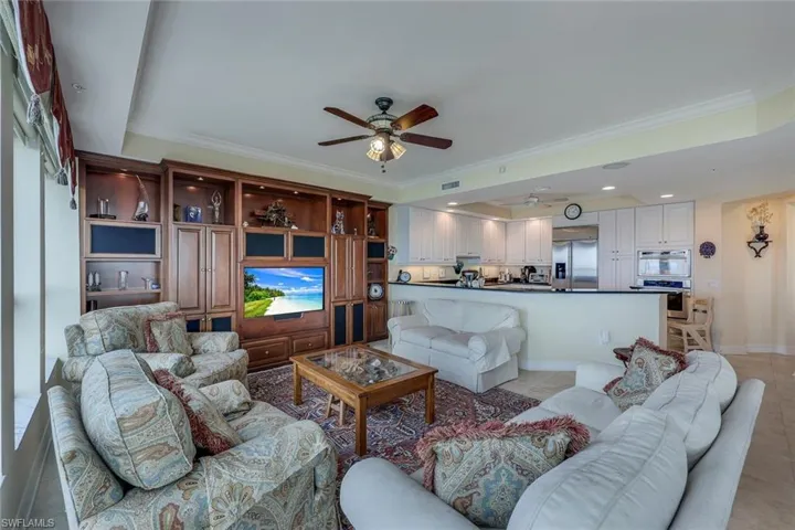 Family room and kitchen