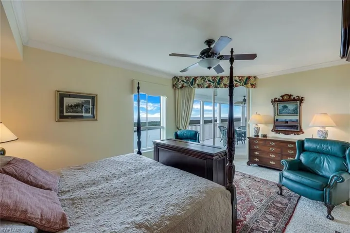 Primary suite with views out to the Gulf