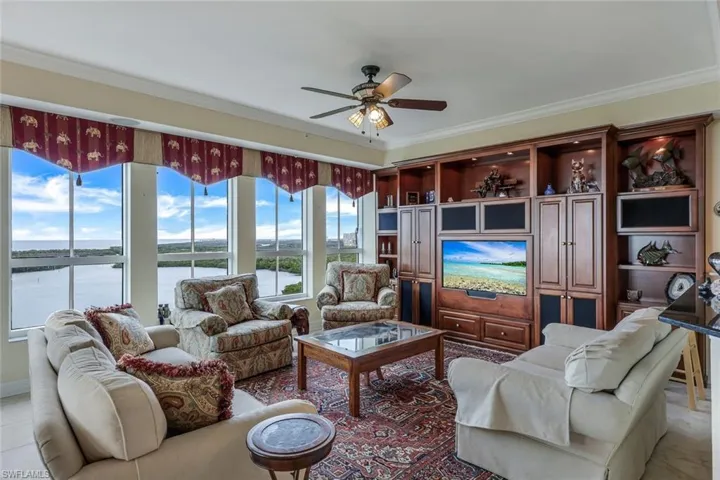 Family room with Turkey Bay and Gulf views