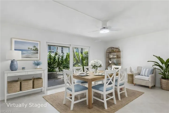 Virtually staged dining area