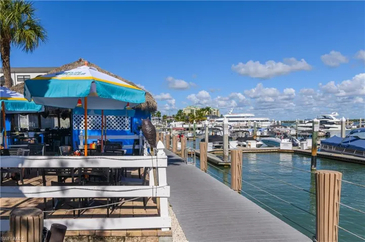 Common patio area overlooking the bay