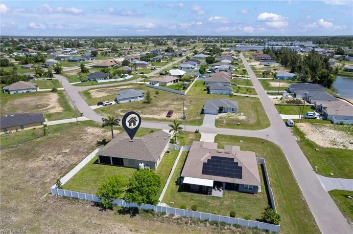 Aerial view of residential area