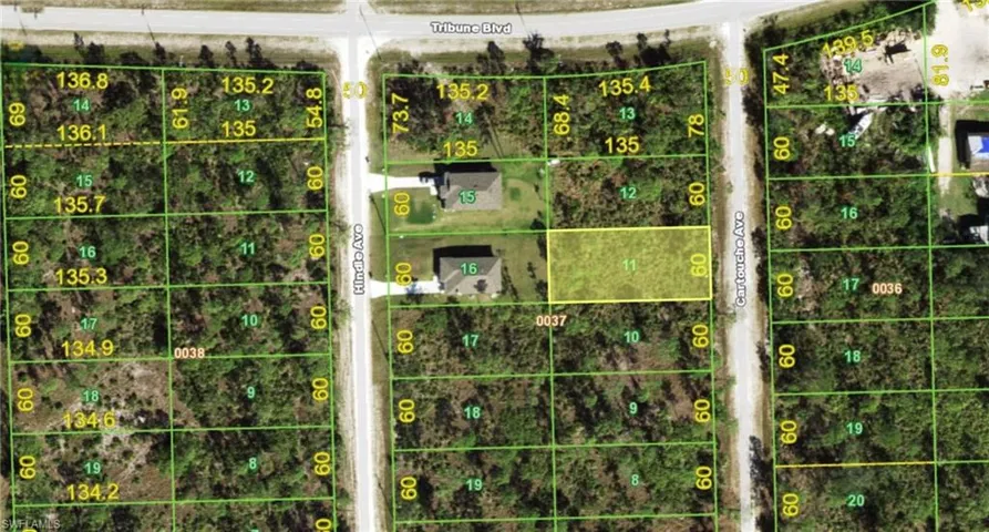 Aerial view of property's location with property parcel outlined