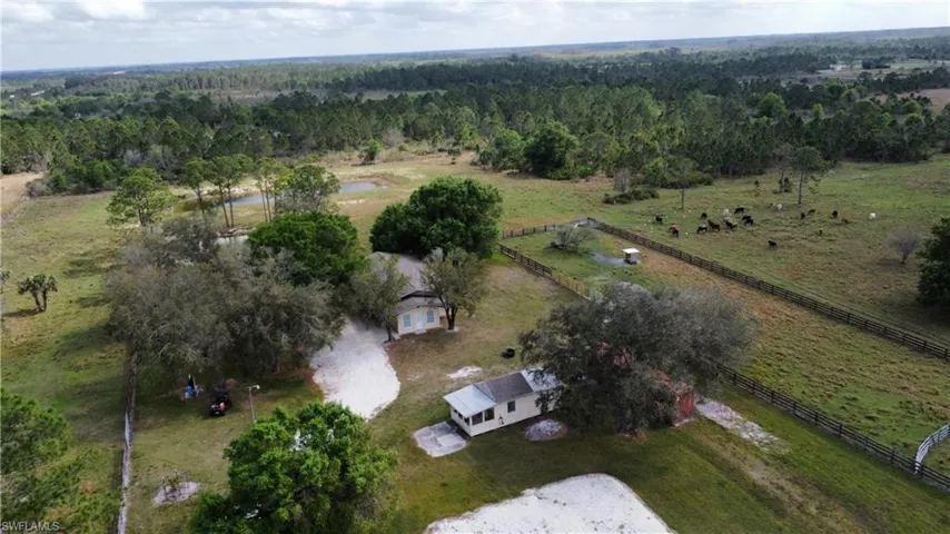 Aerial view with a rural view