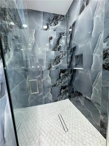 Bathroom with a shower stall