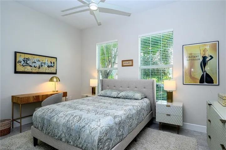 Bedroom featuring ceiling fan
