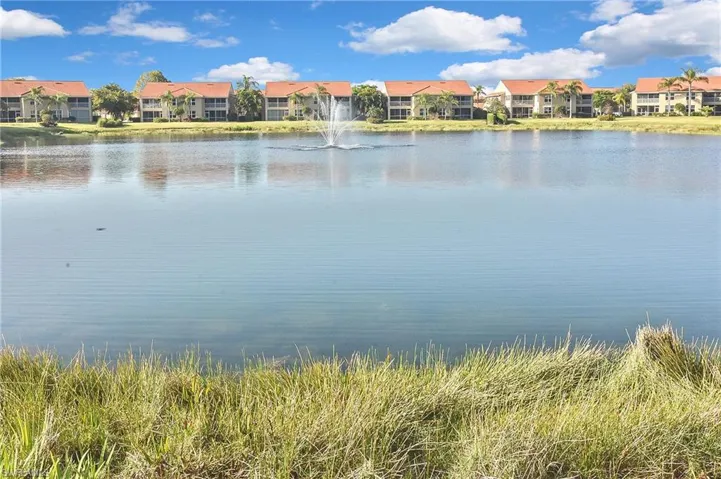 Property view of water with a residential view