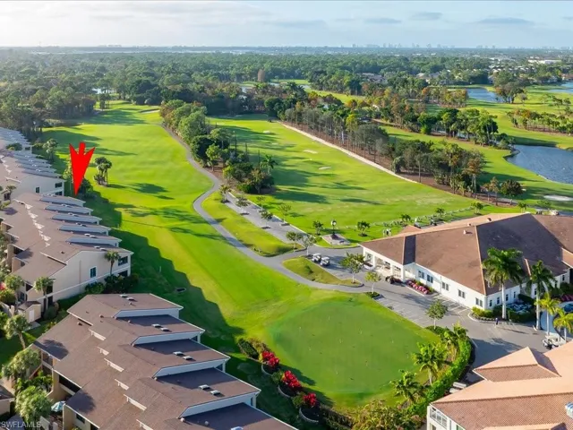 The unit overlooks the par four first hole of the Red Course.