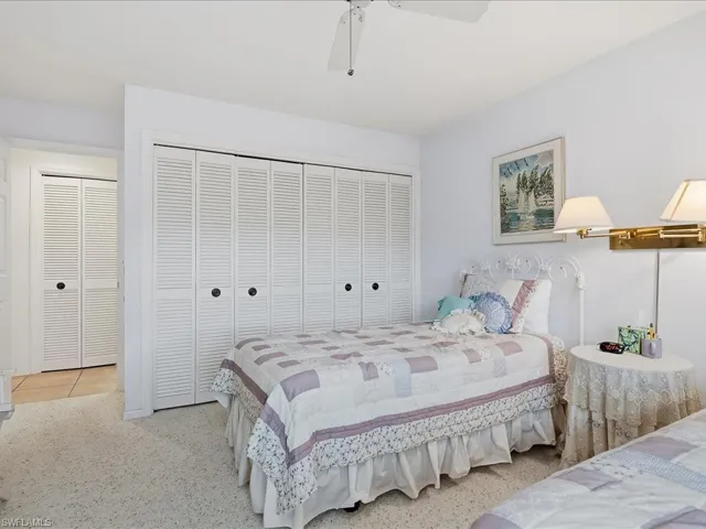 The guest bedroom is at the front of the house and has a guest bath just outside of it.