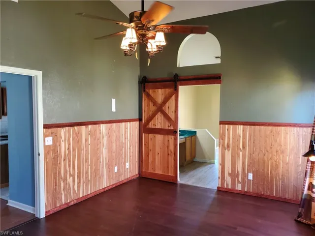 Barn door to close off primary bathroom