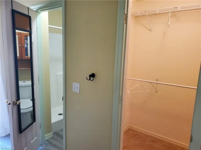 Primary bathroom with walk-in closet