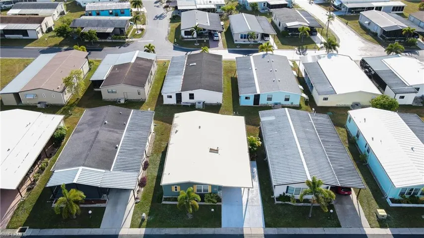 Aerial view of residential area