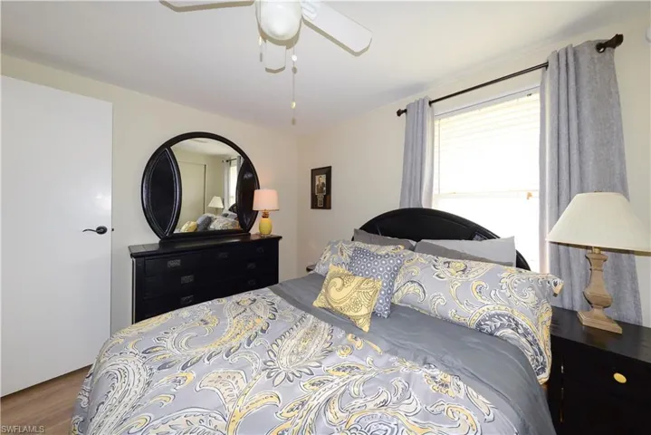 Bedroom with a ceiling fan