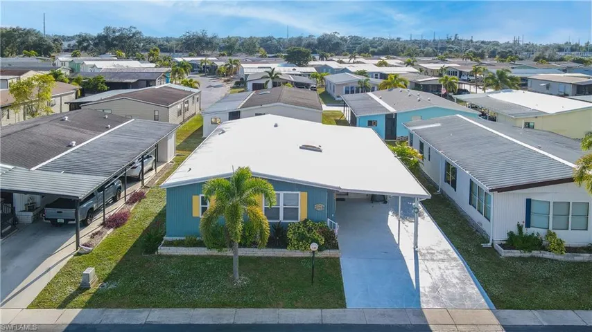 Aerial view of residential area