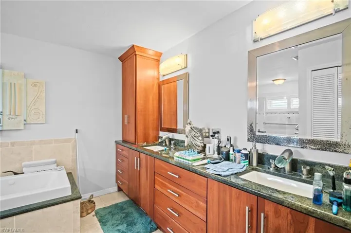 Custom cabinets with separate tub and shower