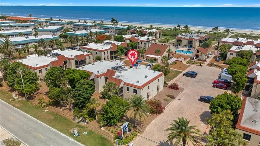 Drone / aerial view of a nearby body of water