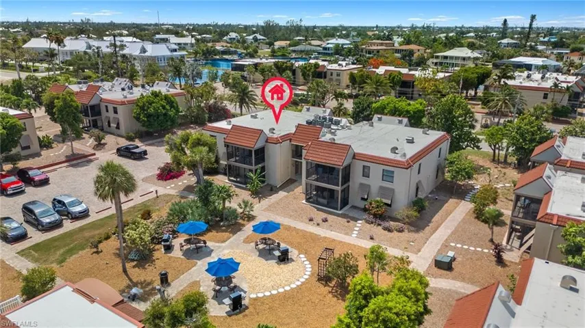 Aerial perspective of suburban area